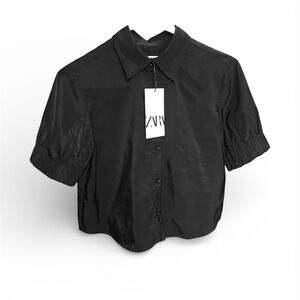 Zara Ebony Puff Sleeve Shirt